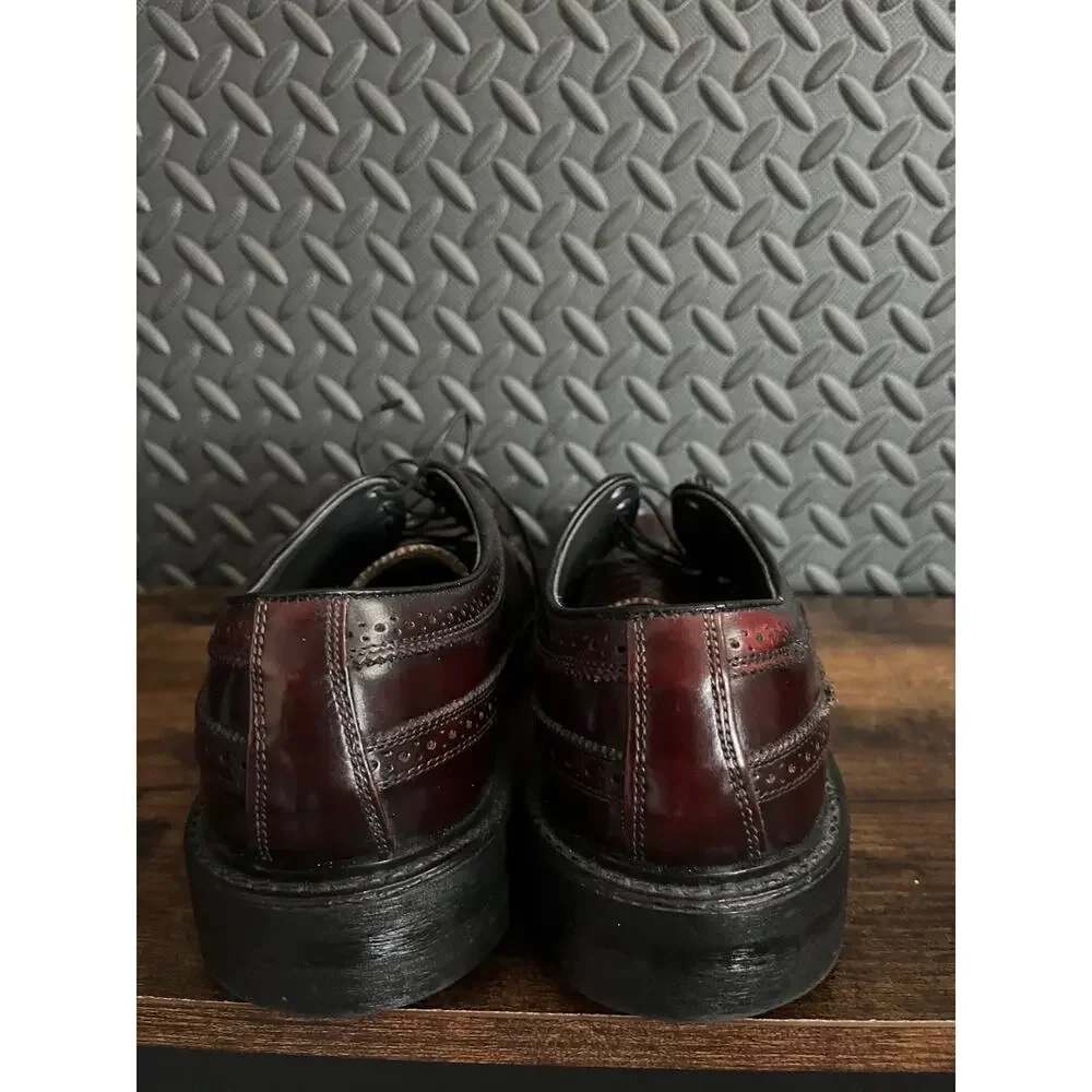 Vtg Florsheim Imperial Kenmoor Burgundy Longwing Brogue Dress Shoes Mens 10.5